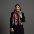 Maroon - bagh hand printed merino woollen stole 01