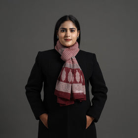  Maroon Bagh Hand Block Printed Merino Woollen Stole
