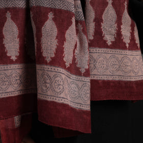  Maroon Bagh Hand Block Printed Merino Woollen Stole