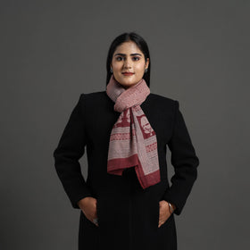 Maroon Bagh Hand Block Printed Merino Woollen Stole