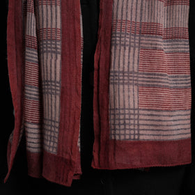 Maroon - bagh hand printed merino woollen stole 46