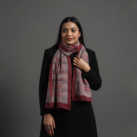 Maroon - bagh hand printed merino woollen stole 46