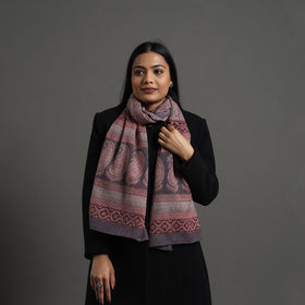 Maroon Bagh Hand Block Printed Merino Woollen Stole