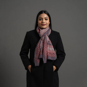 Maroon Bagh Hand Block Printed Merino Woollen Stole