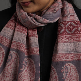 Maroon Bagh Hand Block Printed Merino Woollen Stole