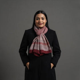  Maroon Bagh Hand Block Printed Merino Woollen Stole