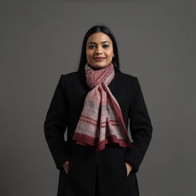 Maroon Bagh Hand Block Printed Merino Woollen Stole