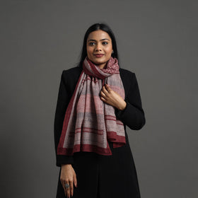 Maroon Bagh Hand Block Printed Merino Woollen Stole