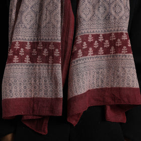 Maroon Bagh Hand Block Printed Merino Woollen Stole