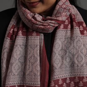 Maroon Bagh Hand Block Printed Merino Woollen Stole