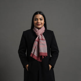 Maroon - bagh hand printed merino woollen stole 64