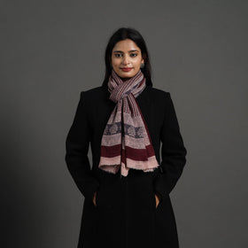  Maroon Bagh Hand Block Printed Woollen Stole