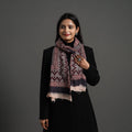 Maroon Bagh Hand Block Printed Woollen Stole