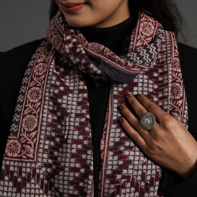 Maroon Bagh Hand Block Printed Woollen Stole
