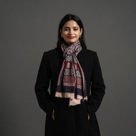Maroon Bagh Hand Block Printed Woollen Stole