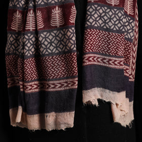 Maroon Bagh Hand Block Printed Woollen Stole