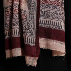 Maroon Bagh Hand Block Printed Woollen Stole
