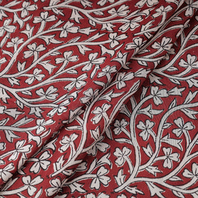  Red Authentic Bagh Print Chanderi Silk Cotton Fabric