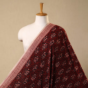 Re Bagh Block Print Kantha Work Natural Dyed Cotton Fabric