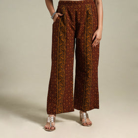 Maroon - bagh natural dyed cotton palazzo 07 - handcrafted
