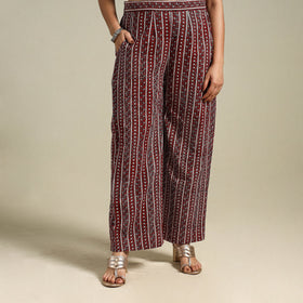 Maroon Bagh Block Print Natural Dyed Cotton Palazzo
