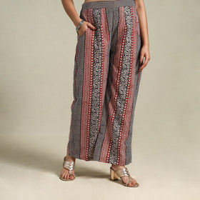 Maroon Bagh Block Print Natural Dyed Cotton Palazzo