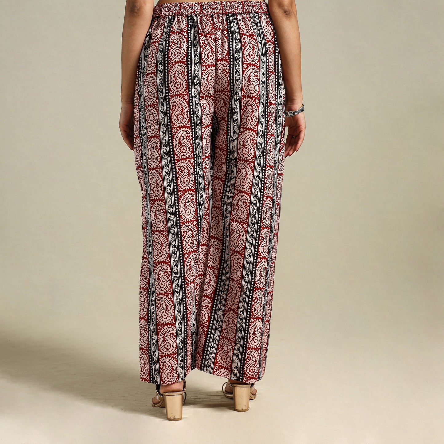 Maroon - bagh natural dyed cotton palazzo 20 - handcrafted