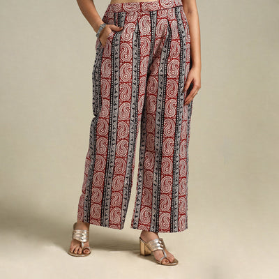 Maroon - bagh natural dyed cotton palazzo 20 - handcrafted