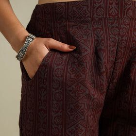 Maroon Bagh Block Print Natural Dyed Cotton Palazzo