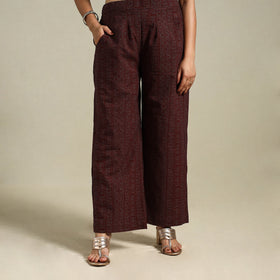 Maroon Bagh Block Print Natural Dyed Cotton Palazzo