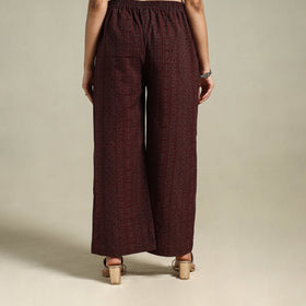 Maroon Bagh Block Print Natural Dyed Cotton Palazzo