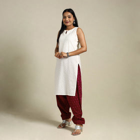 Maroon Bagh Block Print Natural Dyed Cotton Salwar