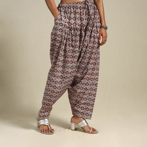 White Bagh Block Print Natural Dyed Cotton Salwar