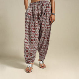 White Bagh Block Print Natural Dyed Cotton Salwar