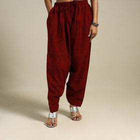 Maroon Bagh Block Print Natural Dyed Cotton Salwar