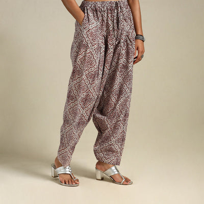 White Bagh Block Print Natural Dyed Cotton Salwar