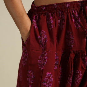 Maroon - bagh natural dyed cotton salwar 15 - handcrafted