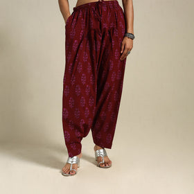 Maroon - bagh natural dyed cotton salwar 15 - handcrafted