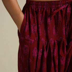 Maroon Bagh Block Print Natural Dyed Cotton Salwar