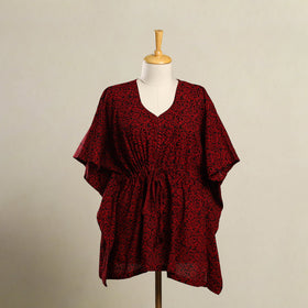 Maroon - bagh cotton kaftan (short) 06 - handcrafted