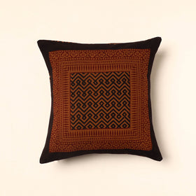 Maroon - Bagh Block Printed Cotton Cushion Cover (16 x 16 in) 01