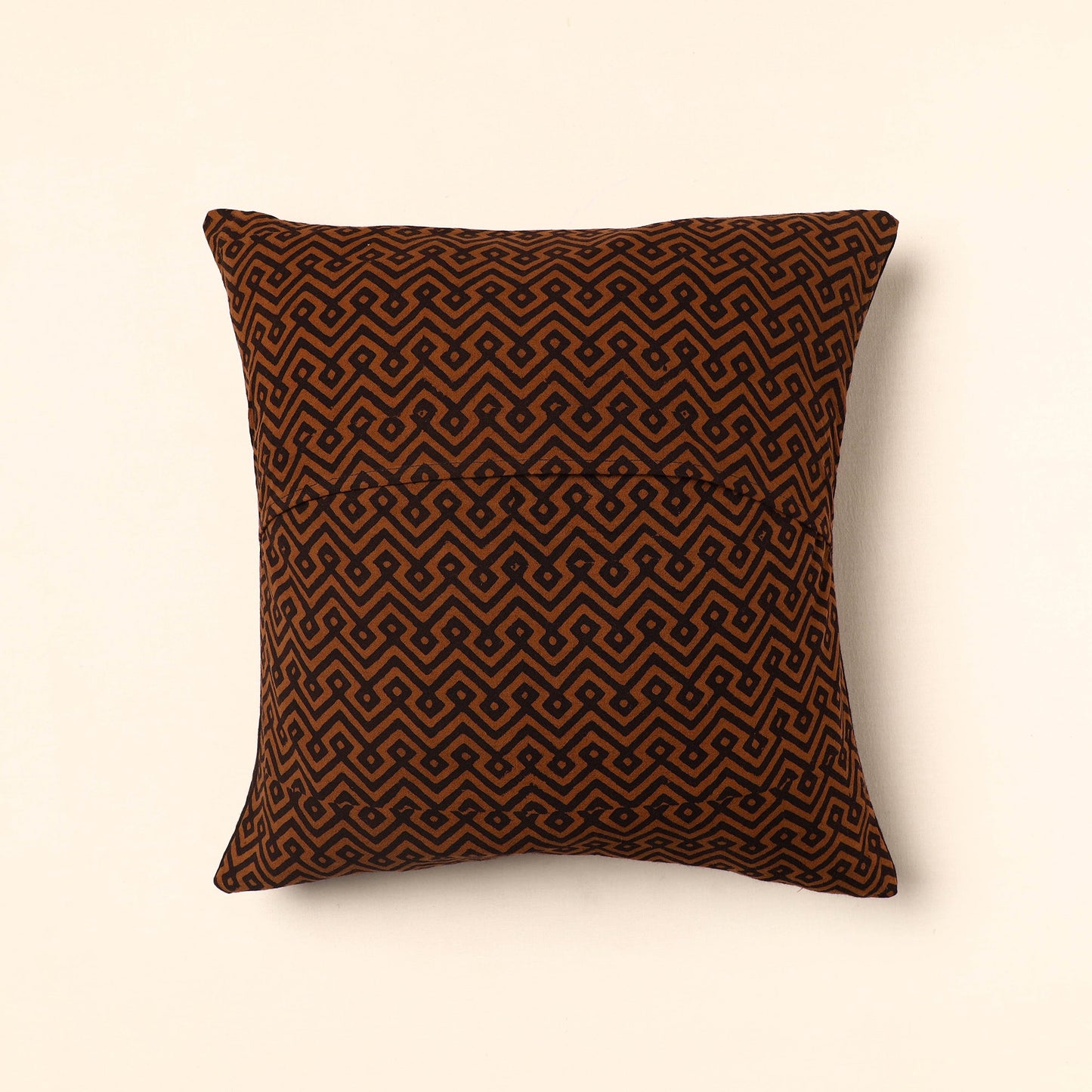 Maroon - Bagh Block Printed Cotton Cushion Cover (16 x 16 in) 01