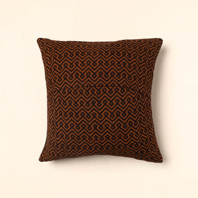 Maroon - Bagh Block Printed Cotton Cushion Cover (16 x 16 in) 01