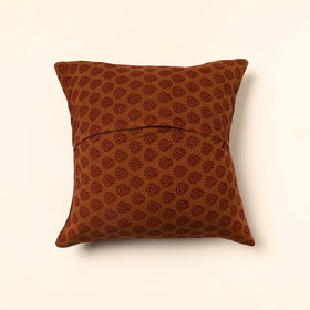Maroon - Bagh Block Printed Cotton Cushion Cover (16 x 16 in) 07