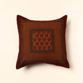 Maroon - Bagh Block Printed Cotton Cushion Cover (16 x 16 in) 07