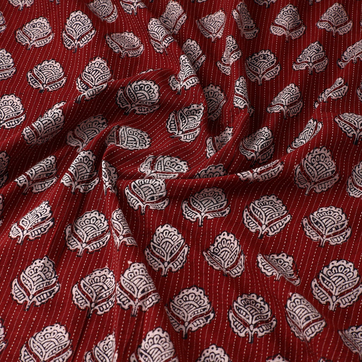  Bagh Block Printed Kantha Style Cotton Fabric 22 