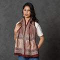  Bagh Block Printed Natural Dyed Woolen Muffler (61 in) 