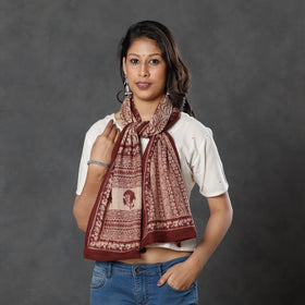  Bagh Block Printed Natural Dyed Woolen Muffler (61 in) 
