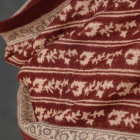  Bagh Block Printed Natural Dyed Woolen Muffler (61 in) 