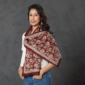 Bagh Block Printed Natural Dyed Woolen Muffler (61 in) 